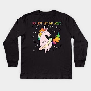 Dancing Unicorn sticker Kids Long Sleeve T-Shirt